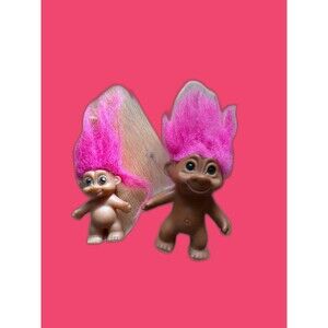 Vintage Trolls Pink Haired Troll Russ Lot (2)
